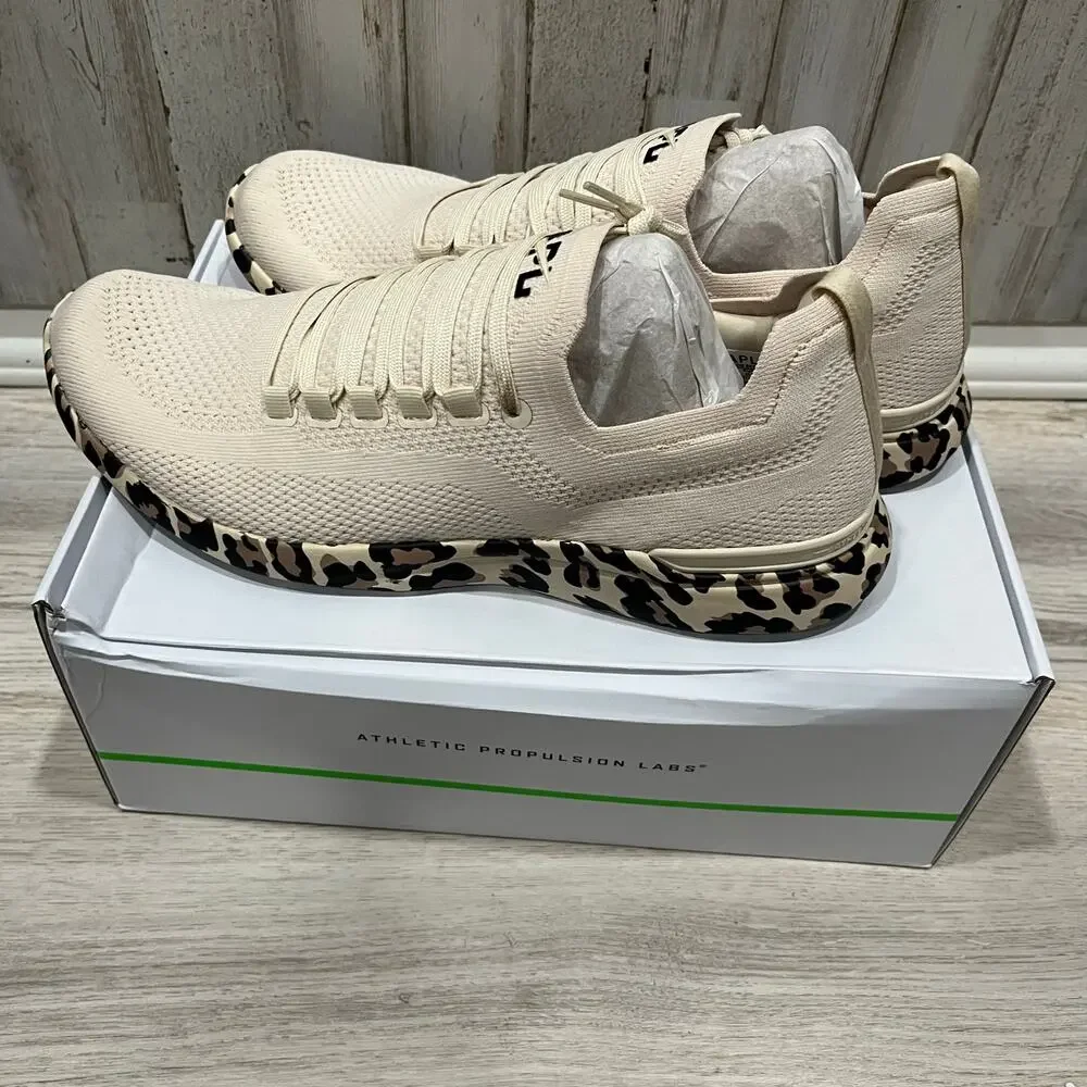 New APL Techloom Breeze Parchment Leopard Athletic Sneakers Mens Size 12